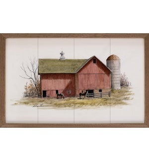 Horses With Barn By Hautman Brothers